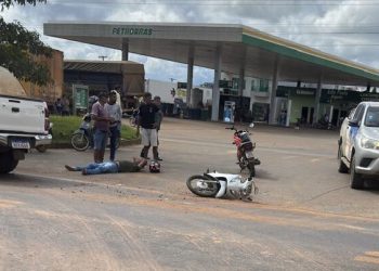 JARU – Motociclista fica ferido e espera cerca de 1 hora por socorro após acidente na BR-364